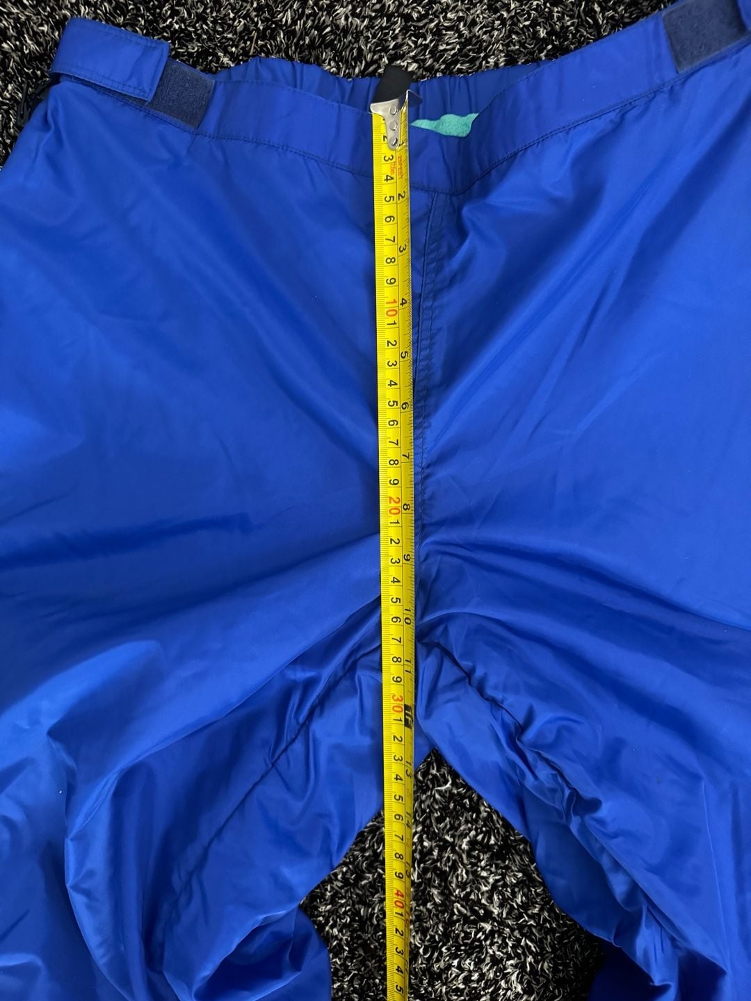Vtg 80s Patagonia Capilene Fleece Lined Full Side Zip Pants Blue Lg made USA 10