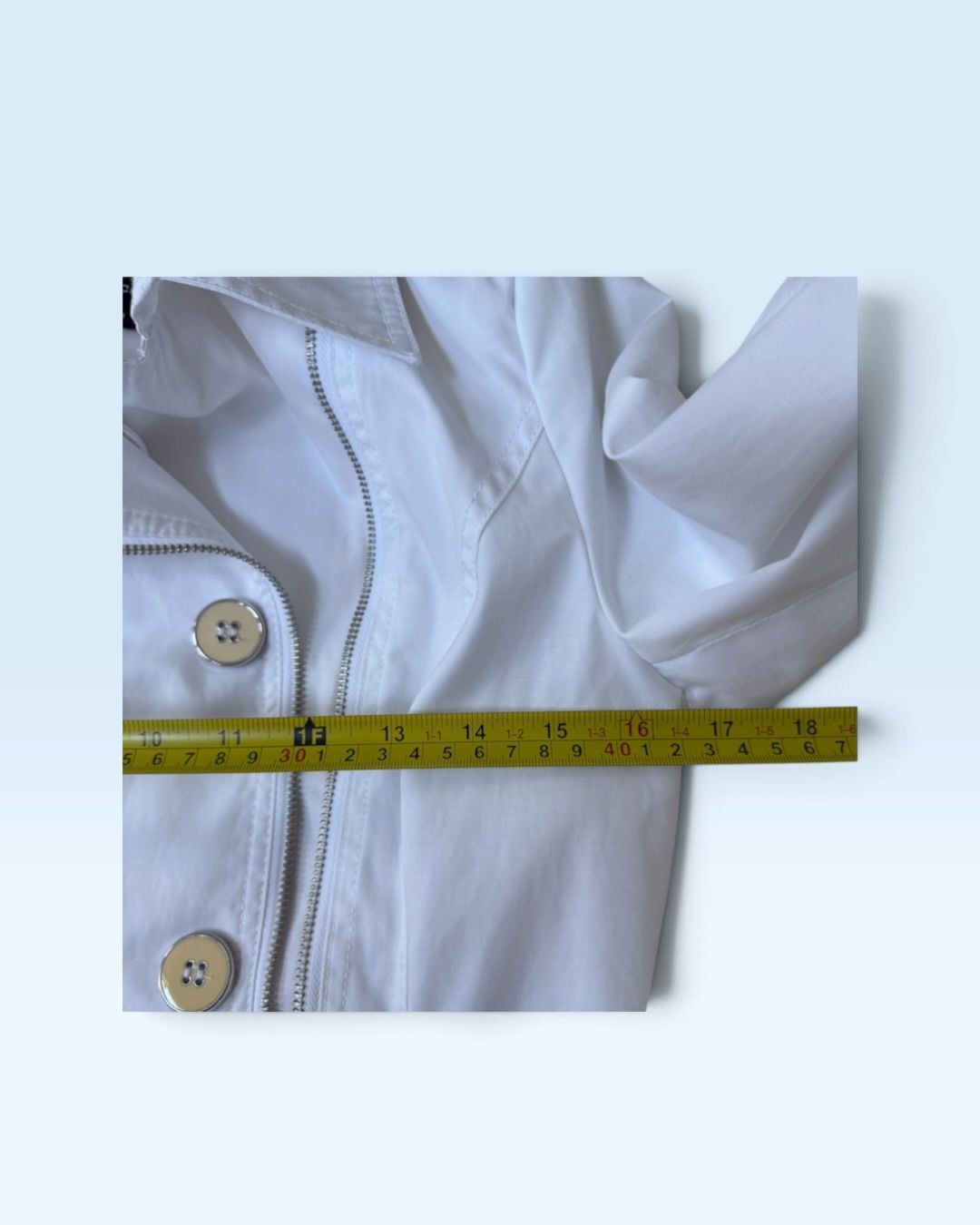Black Rivet Women’s White Belted Trench Jacket Size S Cotton Blend Moto Style 6
