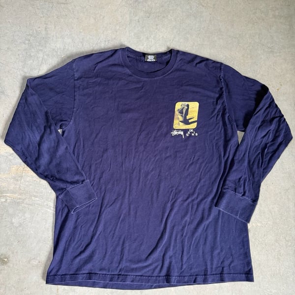 00s Stussy Designs Long Sleeve T Shirt Size L Navy
