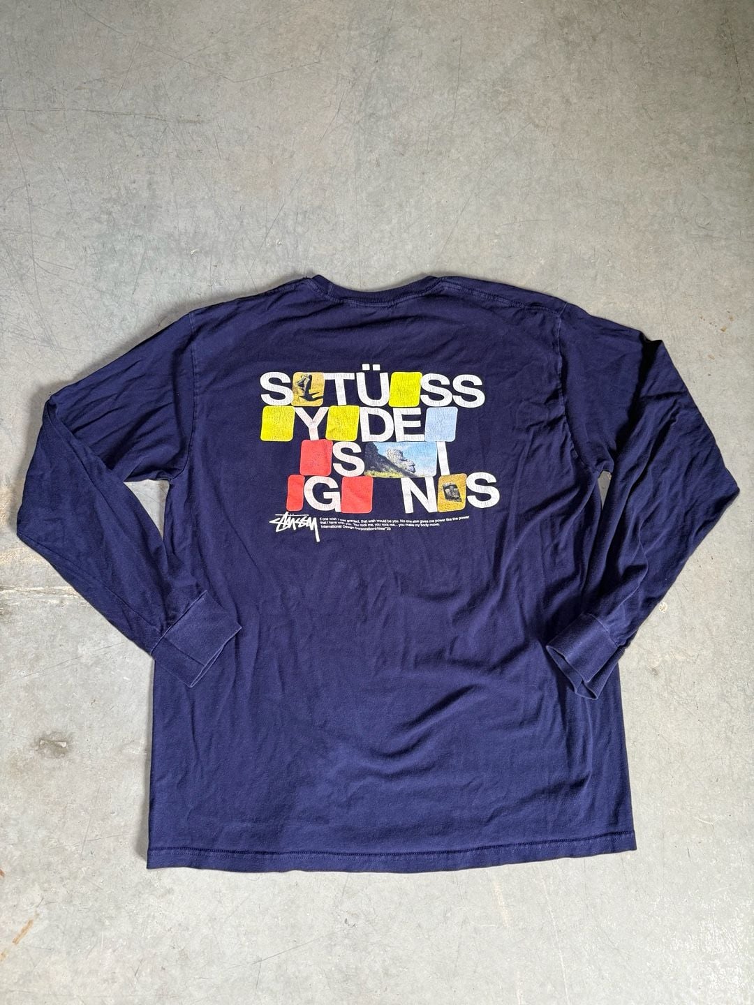 00s Stussy Designs Long Sleeve T Shirt Size L Navy 3