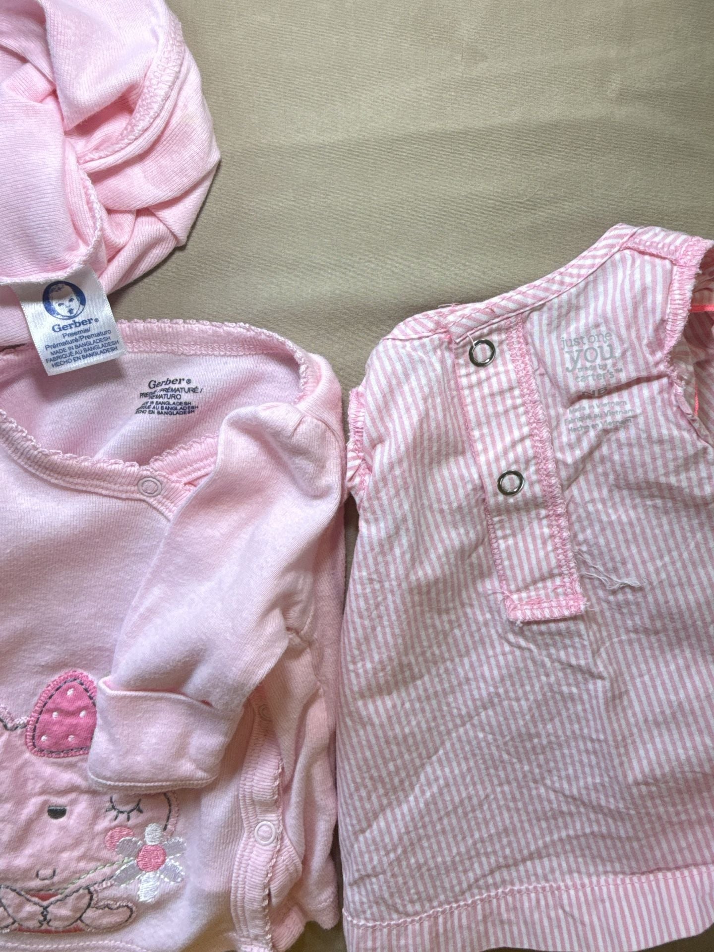 Gerber Baby Girl Pink Layette Set Preemie and NB 3