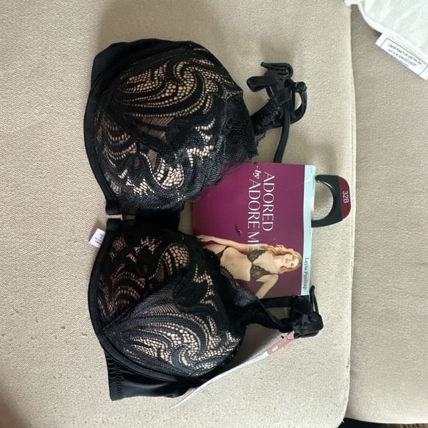 Adored By Adore Me Layla Pushup Bra Size 32B Black Lace