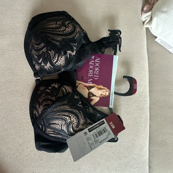 Adored By Adore Me Layla Push Up Bra Size 32B Black Lace