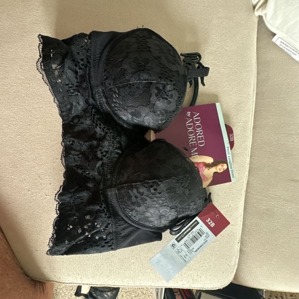 Adored By Adore Me Payal Longline Demi Bra Size 32B Black Lace