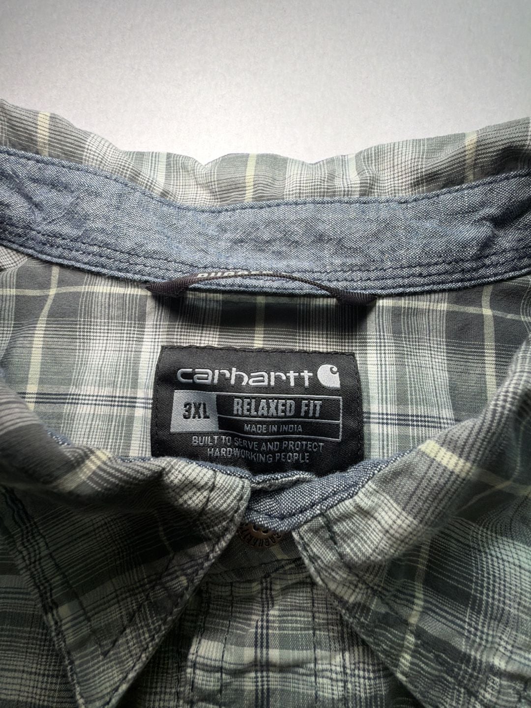 Carhartt Rugged Flex Relaxed Fit Plaid Short Sleeve Shirt Sz 3X Construction 5
