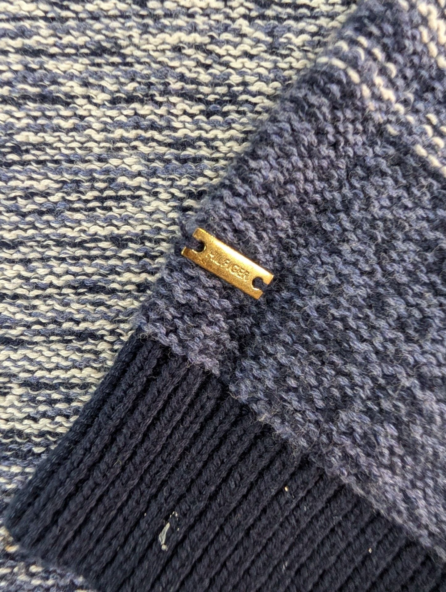 Tommy Hilfiger Women's Blue Striped Boat Neck Sweater Large 3