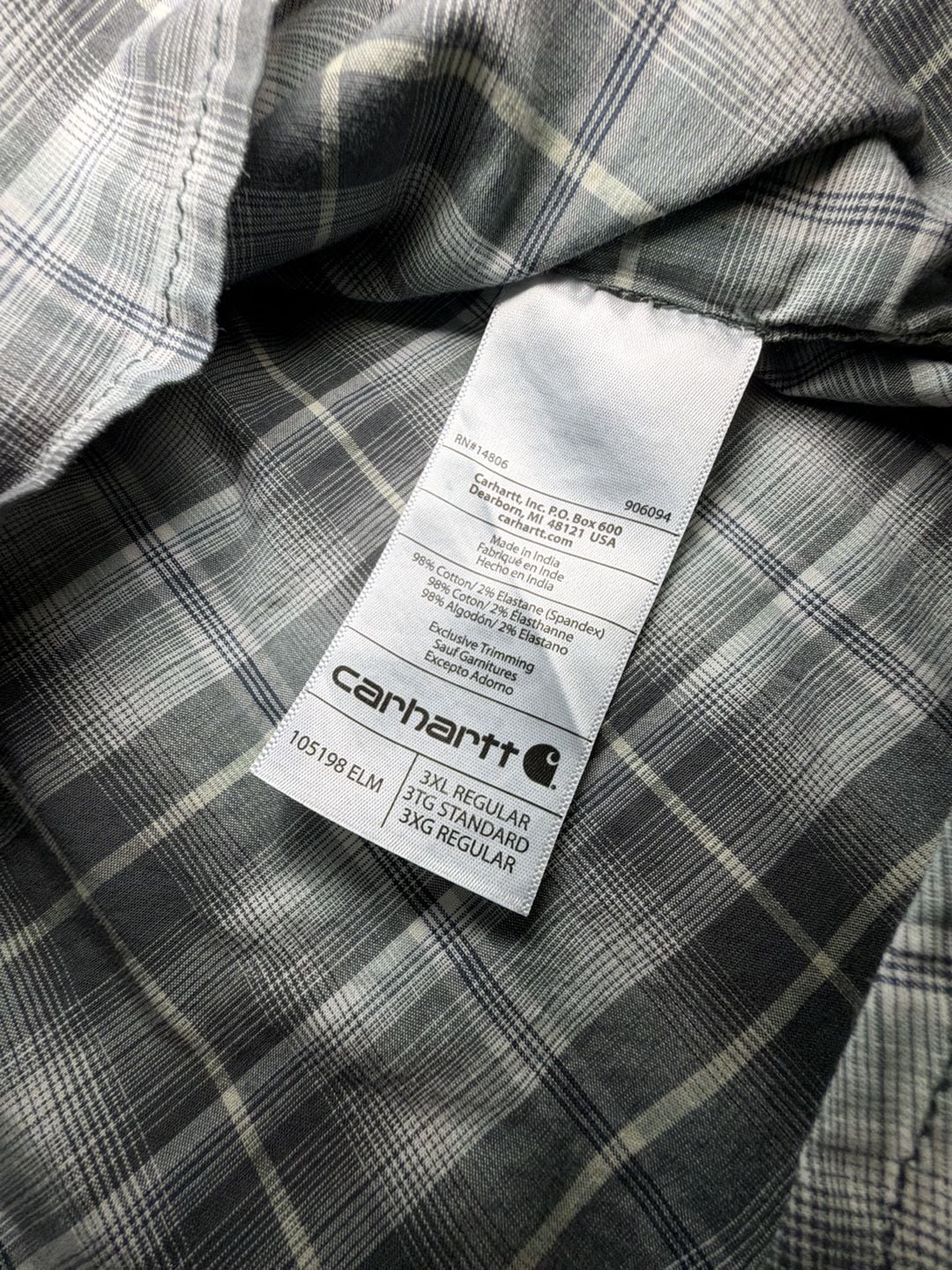 Carhartt Rugged Flex Relaxed Fit Plaid Short Sleeve Shirt Sz 3X Construction 7