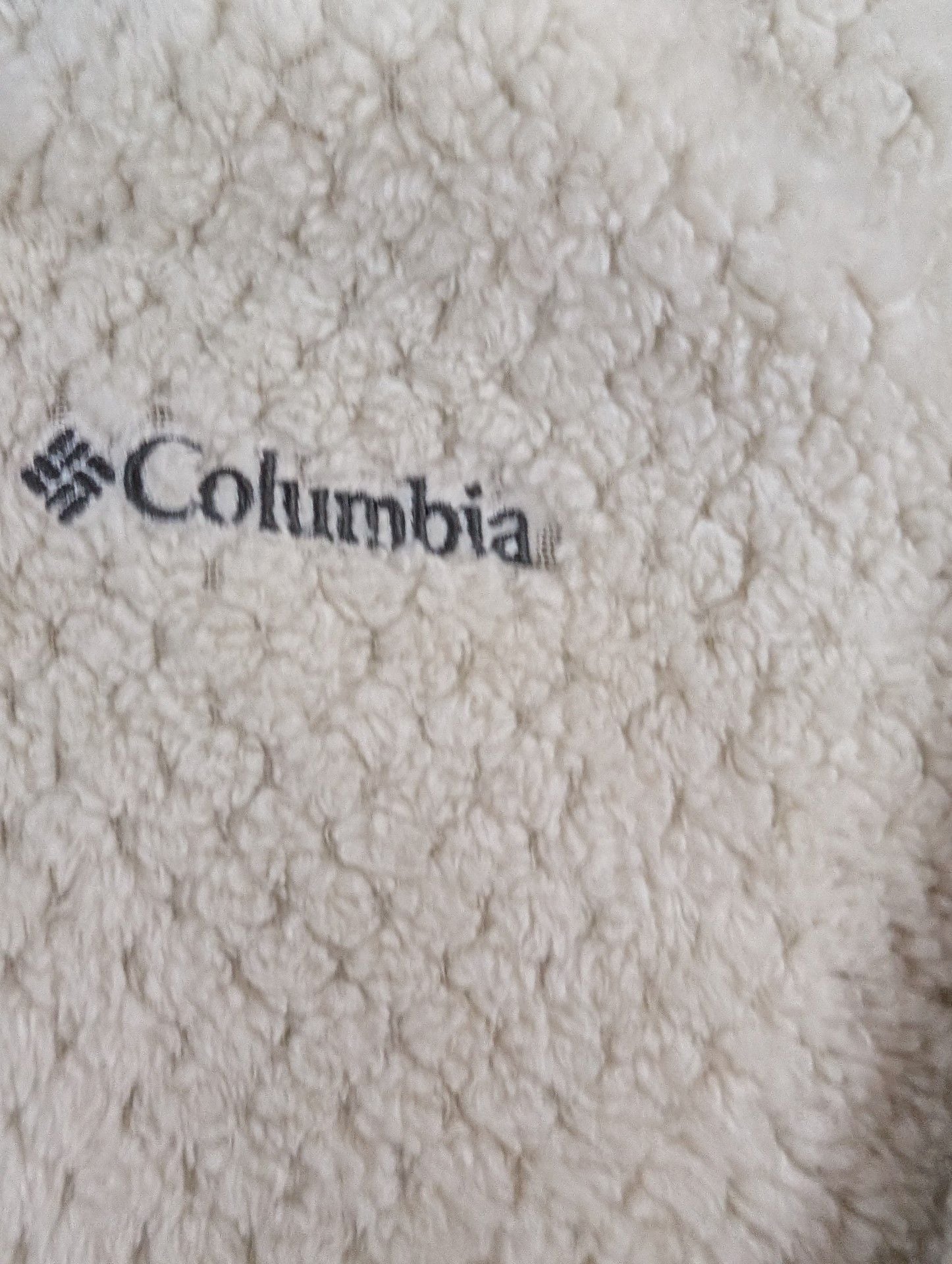 Columbia Fire Side Sherpa Full Zip Jacket Size L Cream Fuzzy Fleece 3