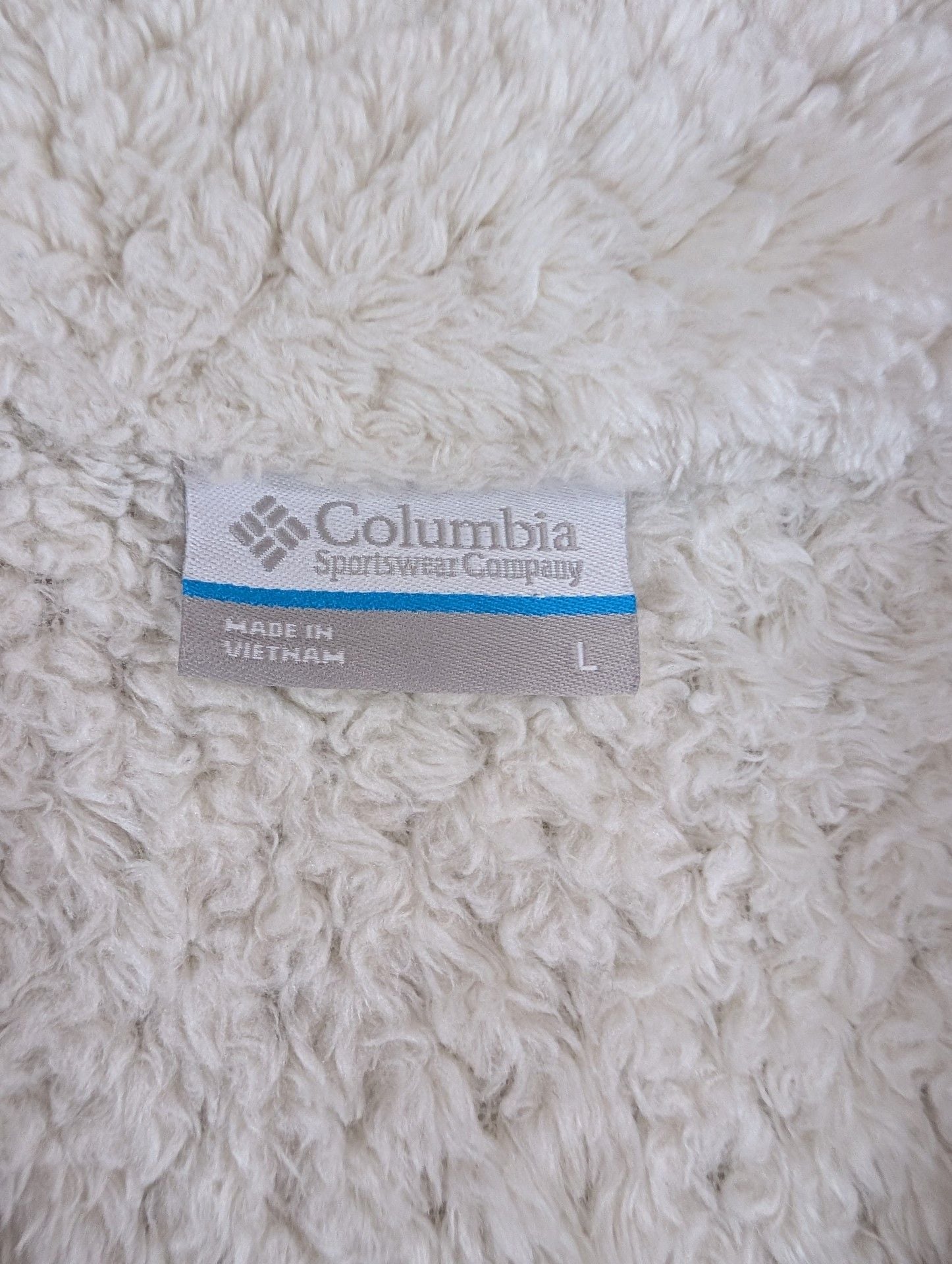 Columbia Fire Side Sherpa Full Zip Jacket Size L Cream Fuzzy Fleece 4