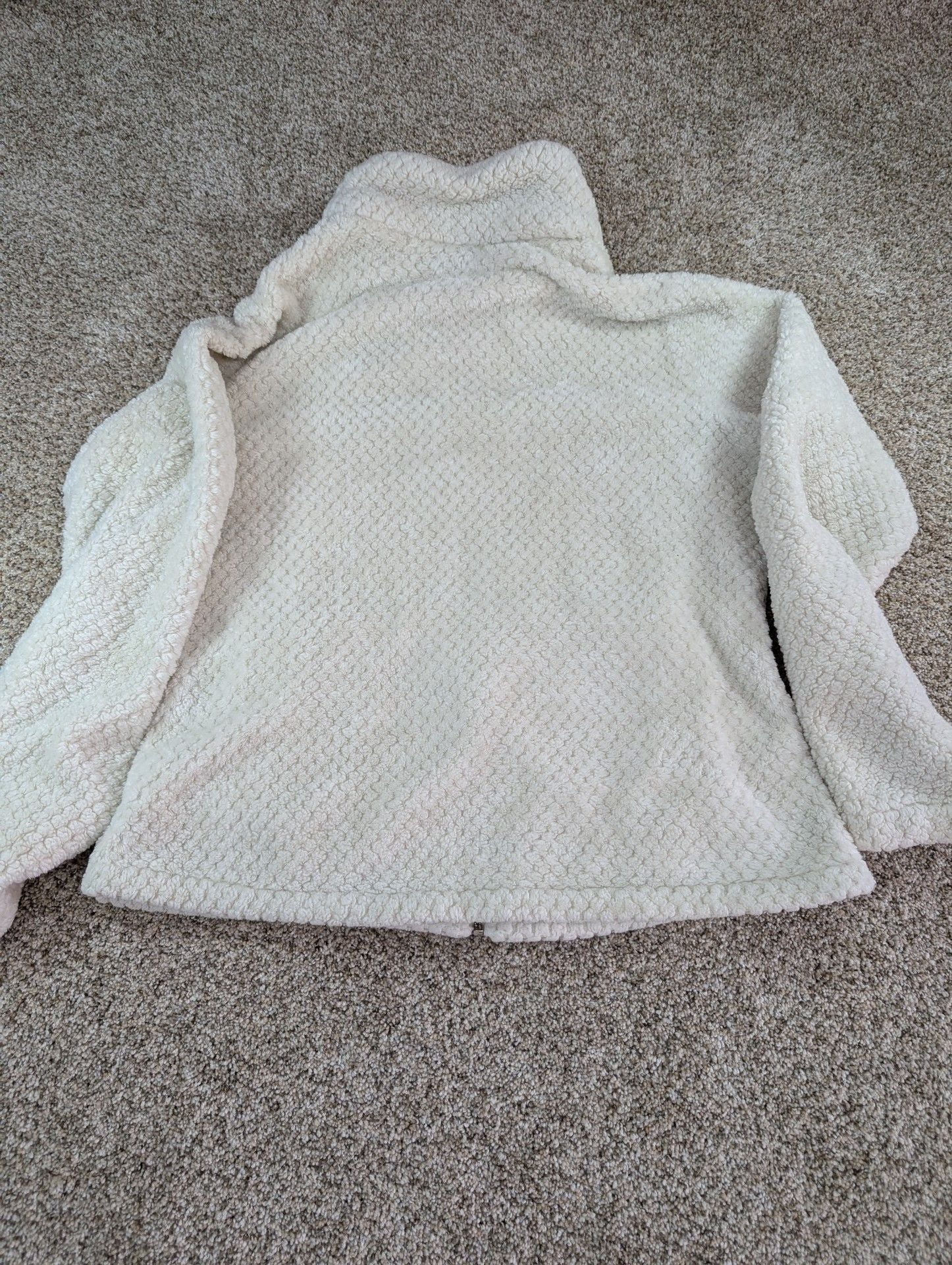 Columbia Fire Side Sherpa Full Zip Jacket Size L Cream Fuzzy Fleece 6