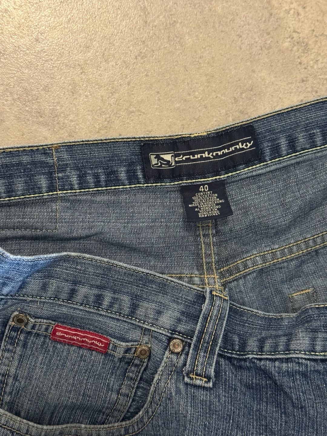 Drunkenmunky Denim Shorts Size 40 Blue Baggy Jorts 3