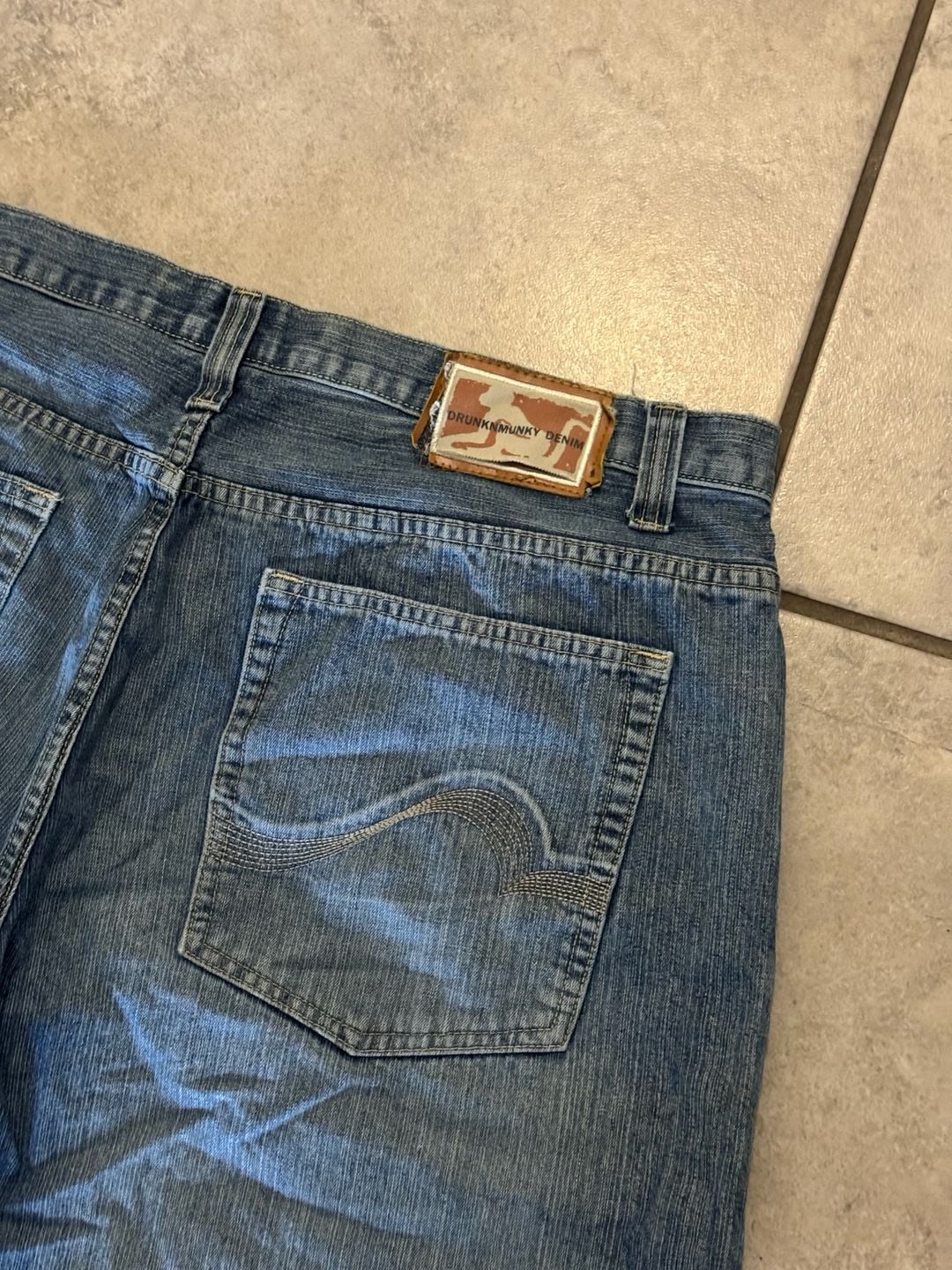 Drunkenmunky Denim Shorts Size 40 Blue Baggy Jorts 5