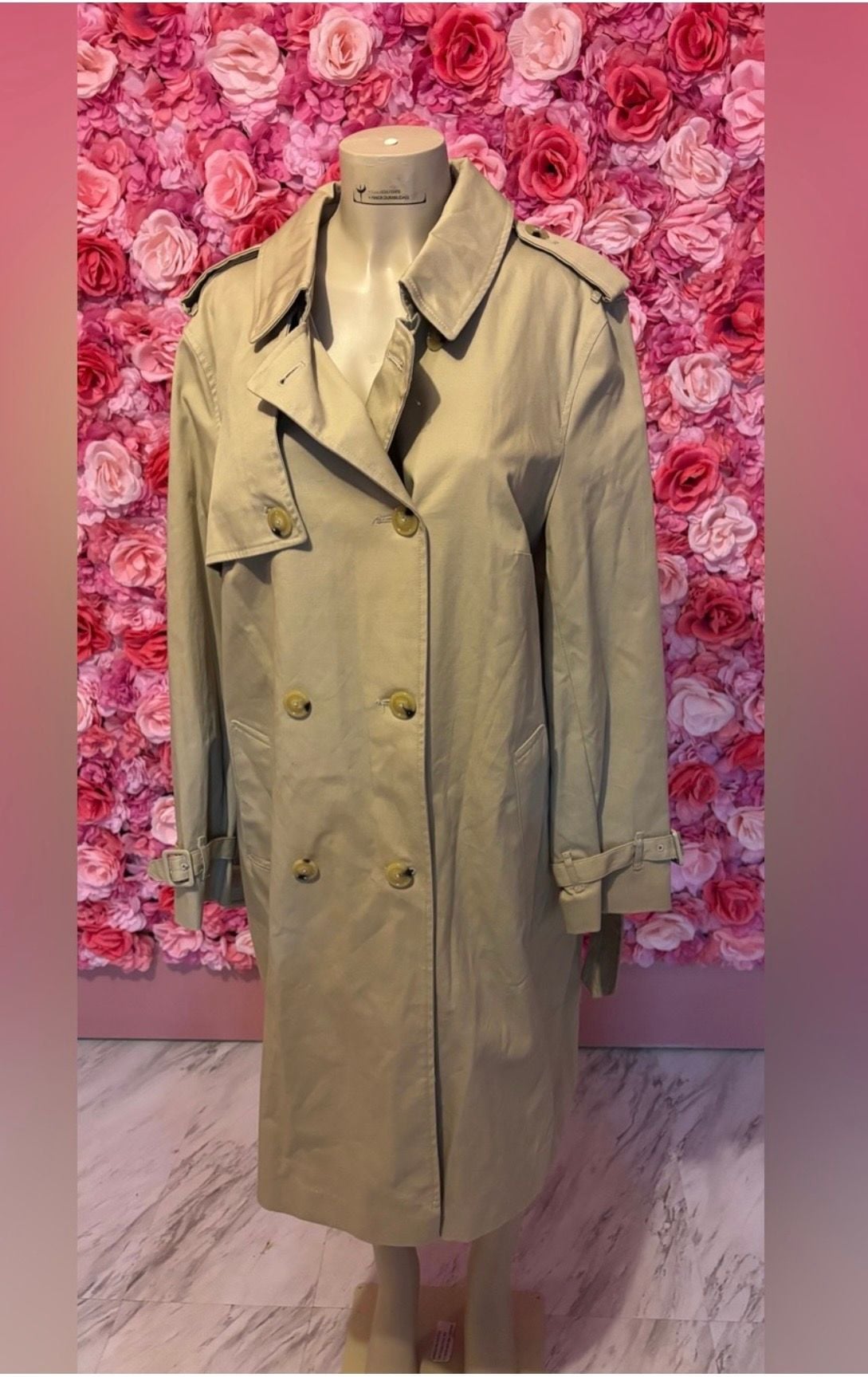 Mango Tan Double-Breasted Knee-length Trench Coat with Belt(2XL) 2