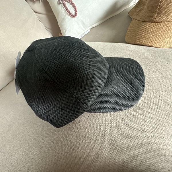 Time And Tru Woven Straw BB Cap Black One Size