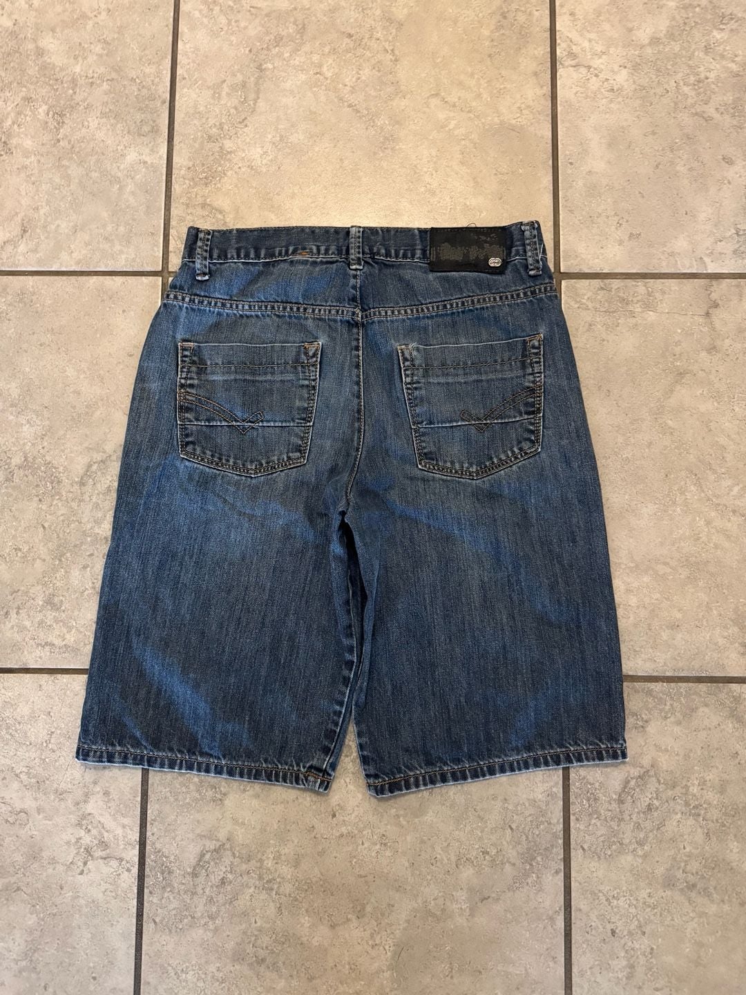 Ecko Unlimited Baggy Denim Shorts W32 Blue Vintage 4