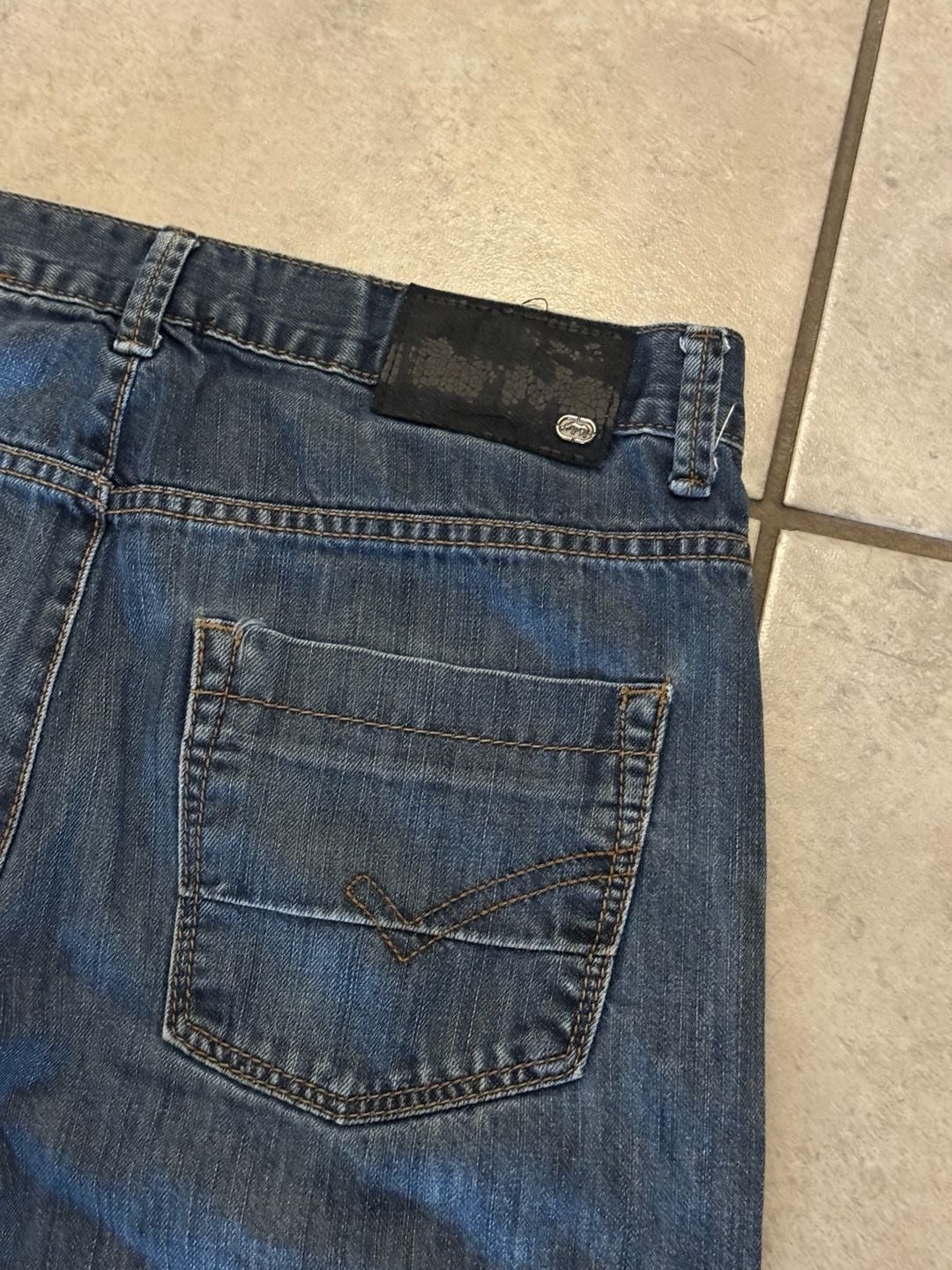 Ecko Unlimited Baggy Denim Shorts W32 Blue Vintage 5