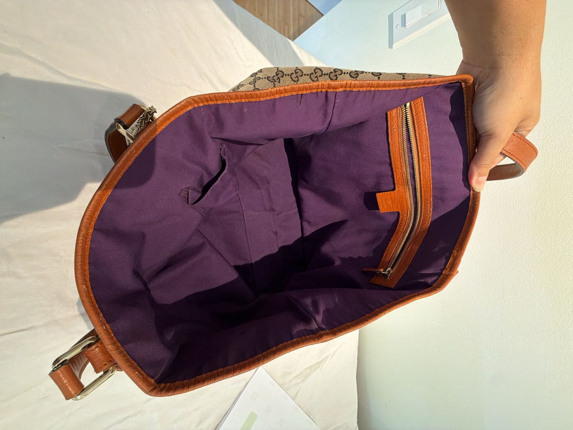 Gucci GG Canvas Web Tote Bag 4