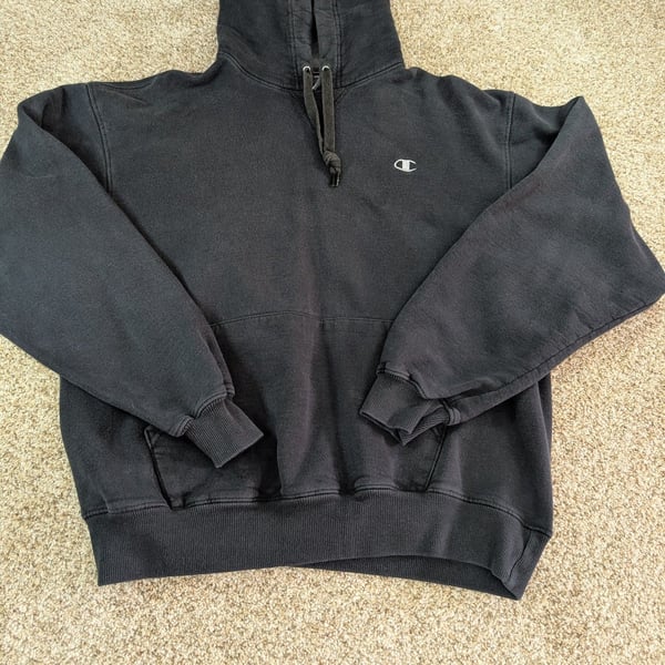 Champion Black Pullover Hoodie Sweatshirt