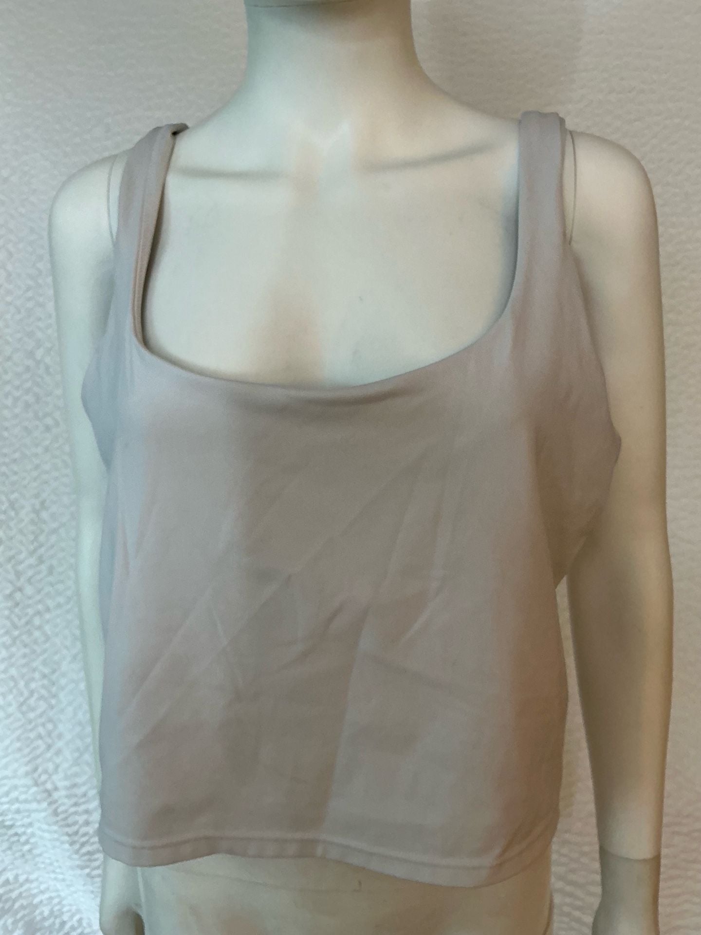 Fabletics Active Tank Top Beige Scoop Neck Cutout Back M-L 2