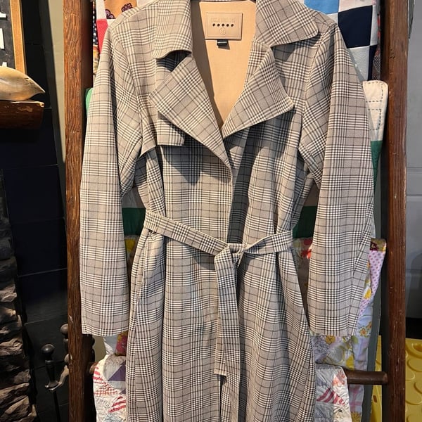 NWT BlankNYC Plaid Trench Coat Size M