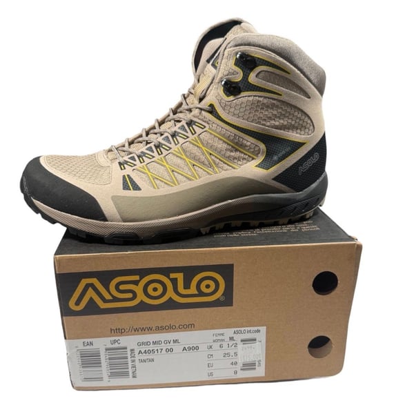Asolo Grid Mid GV ML Size 8 Tan Hiking Boots