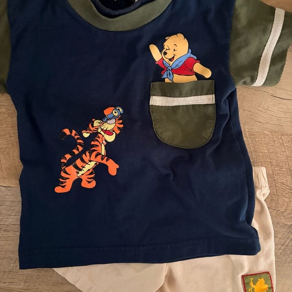 Vintage Disney Winnie the Pooh and Tigger Toddler 2T Outfit Set
