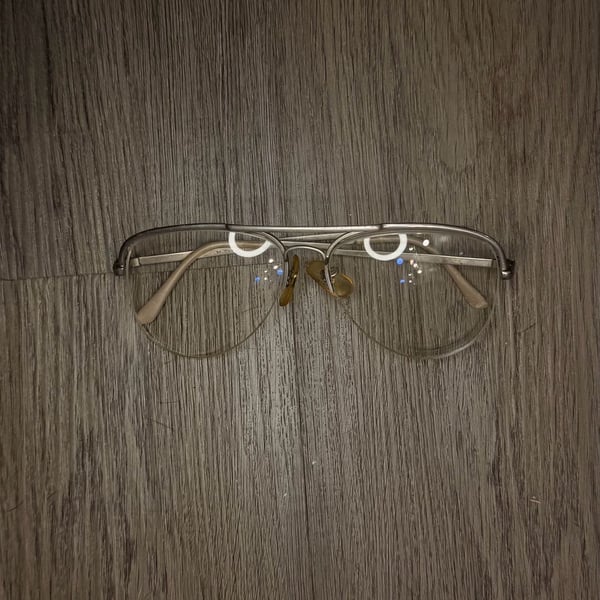 JM Oxford Sterling Optical Aviator Eyeglasses 54-23 Silver Metal Frame vintage
