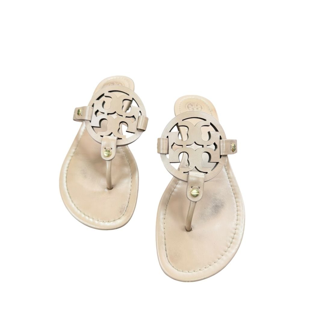Tory Burch Miller Thong Sandals Beige Leather Sz. 9M 4