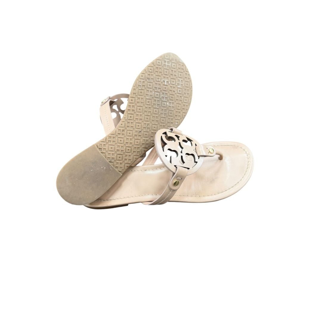 Tory Burch Miller Thong Sandals Beige Leather Sz. 9M 6