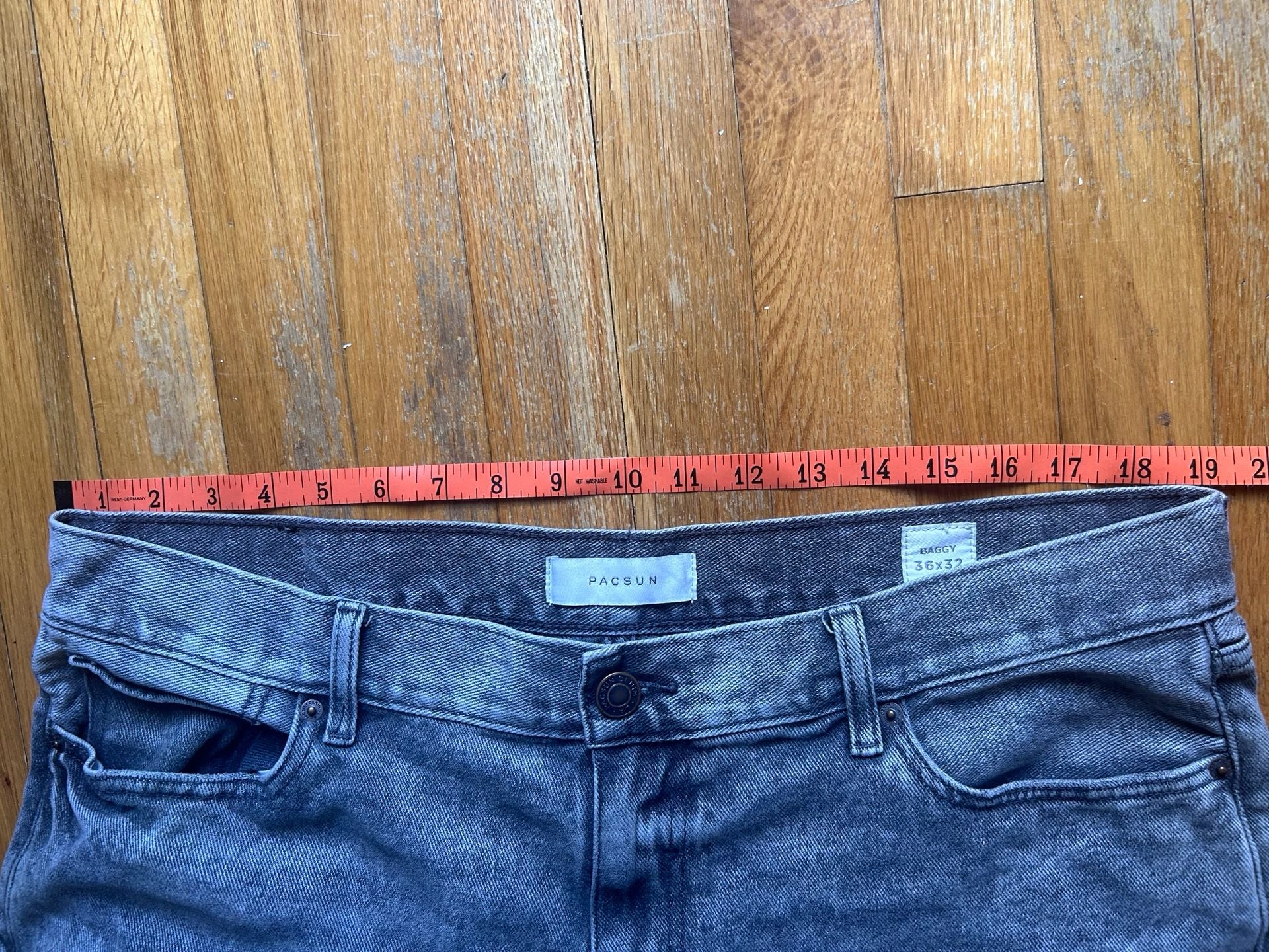 Pacific Sunwear Baggy Jeans Size 36x32 Gray Wash Denim 9