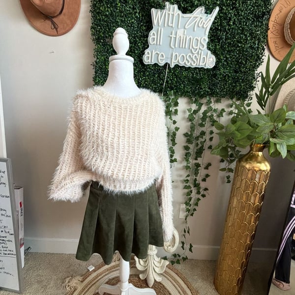 Universal Thread Cream Fuzzy Knit Pullover Sweater XL