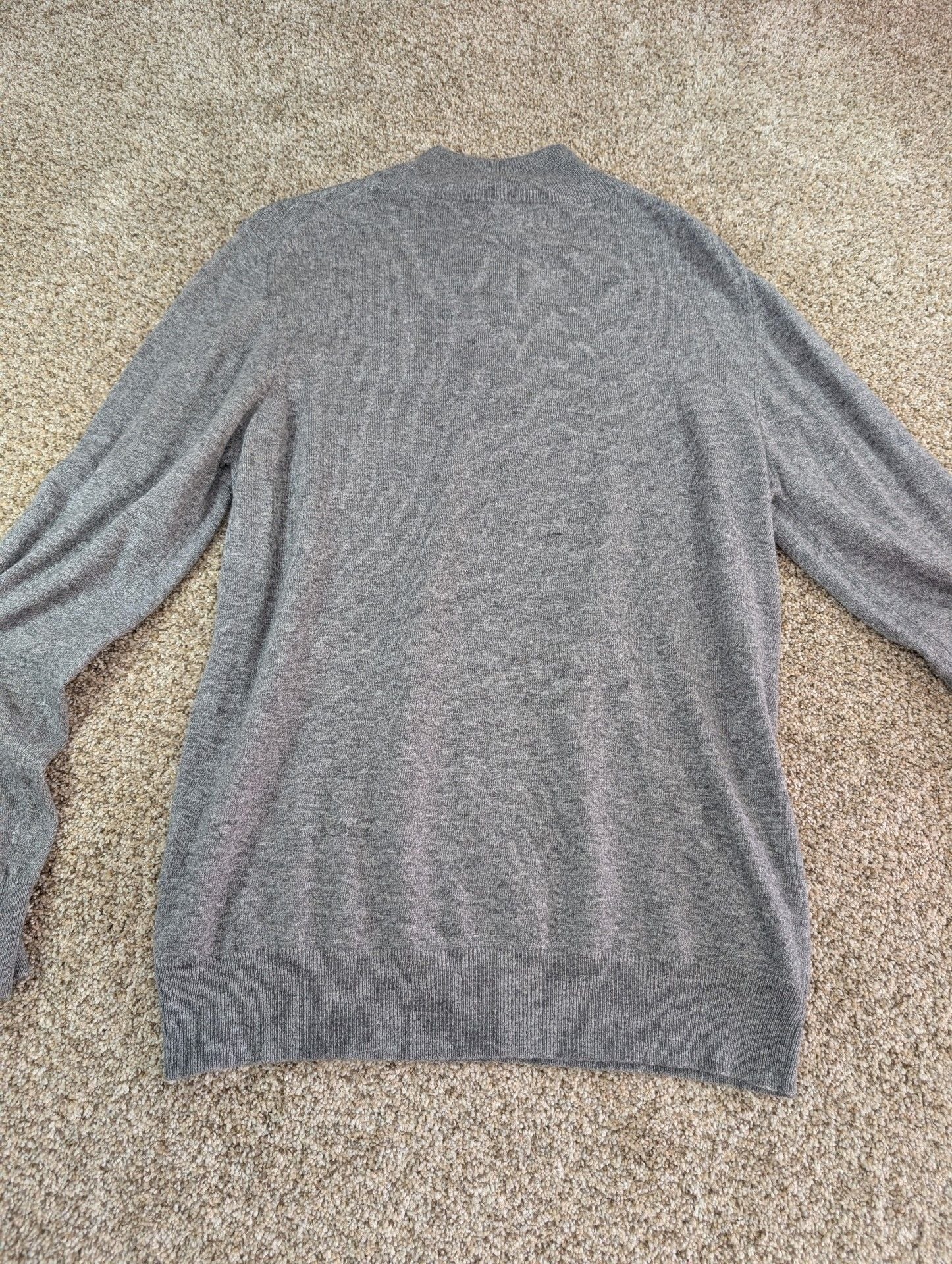 Filippo Riberti Quarter-Zip Sweater Size L Gray Cashmere Wool Blend 7