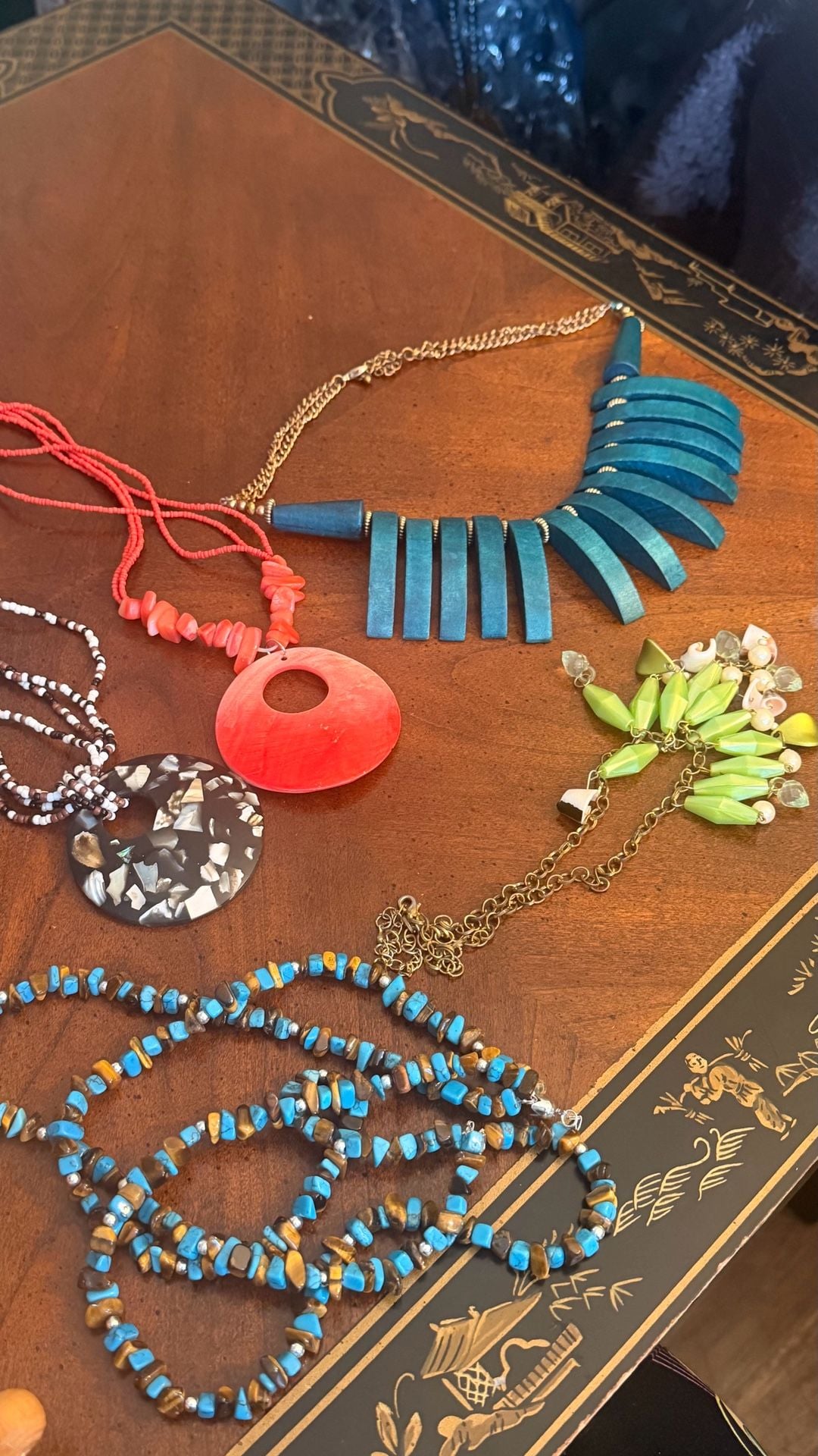 Assorted Vintage Statement Necklaces Lot of 6 1
