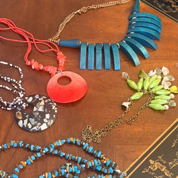 Assorted Vintage Statement Necklaces Lot of 6