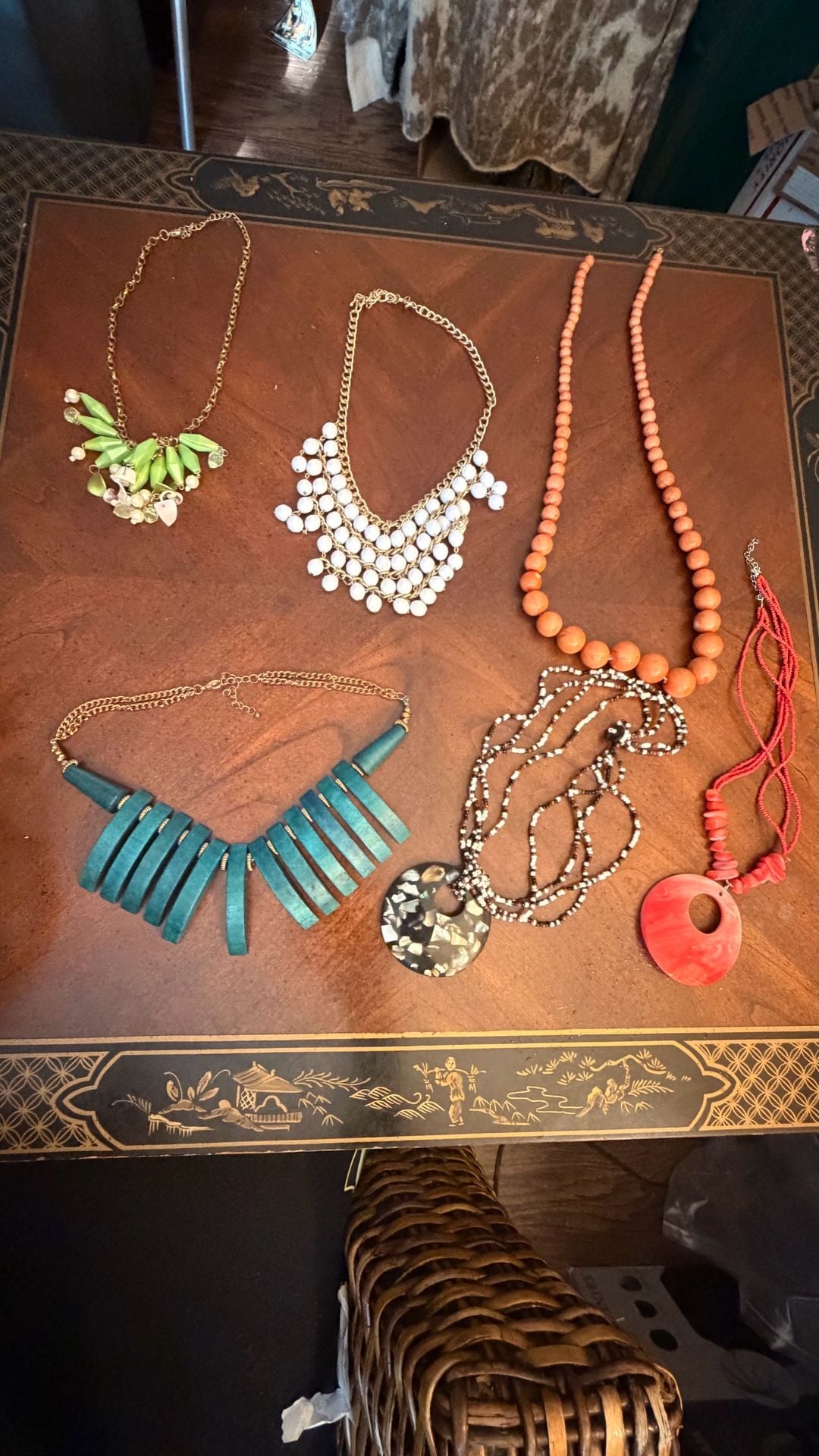 Assorted Vintage Statement Necklaces Lot of 6 5