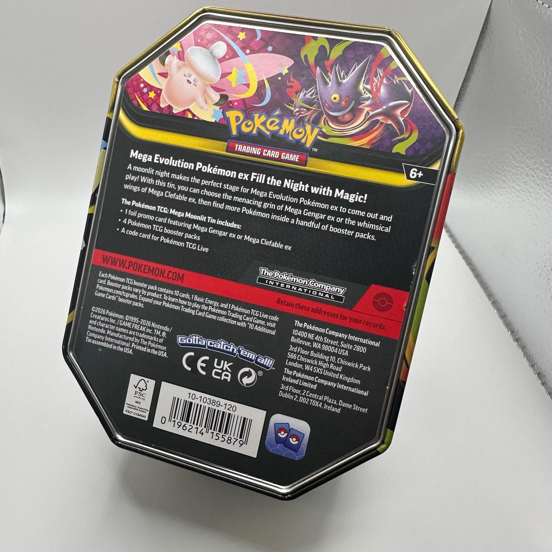 Pokémon TCG Mega Moonlit Tin Mega Clefable ex 2026 Empty Tin Only 3