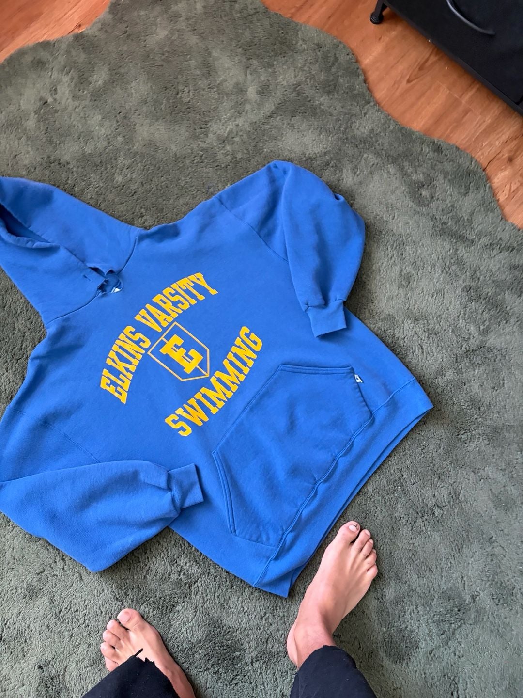 Vintage Russel Elkins Varsity Swimming Hoodie Blue 7