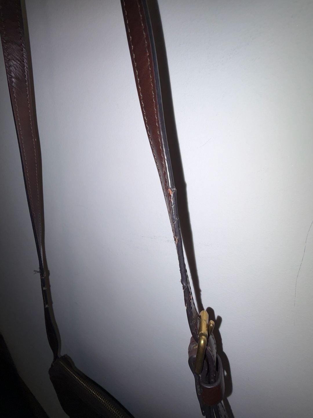 Fossil Croc Embossed Brown Leather Crossbody Bag 12