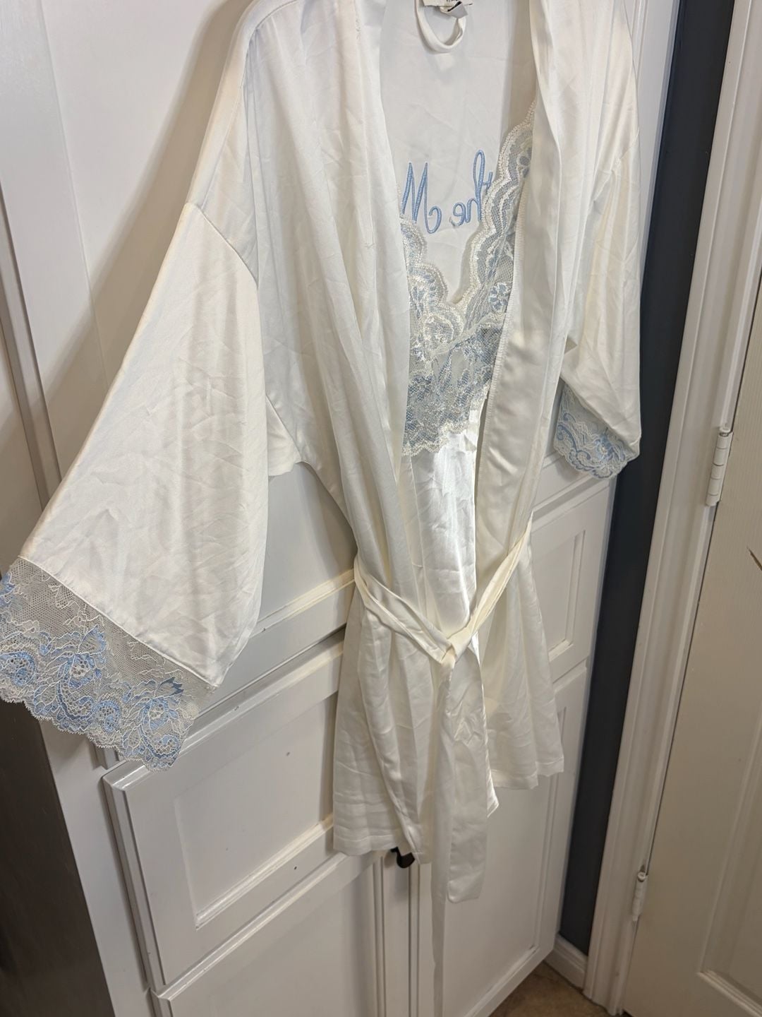 In Bloom by Jonquil The Mrs Bridal Chemise XL Robe M Satin Lace Lingerie Set 7