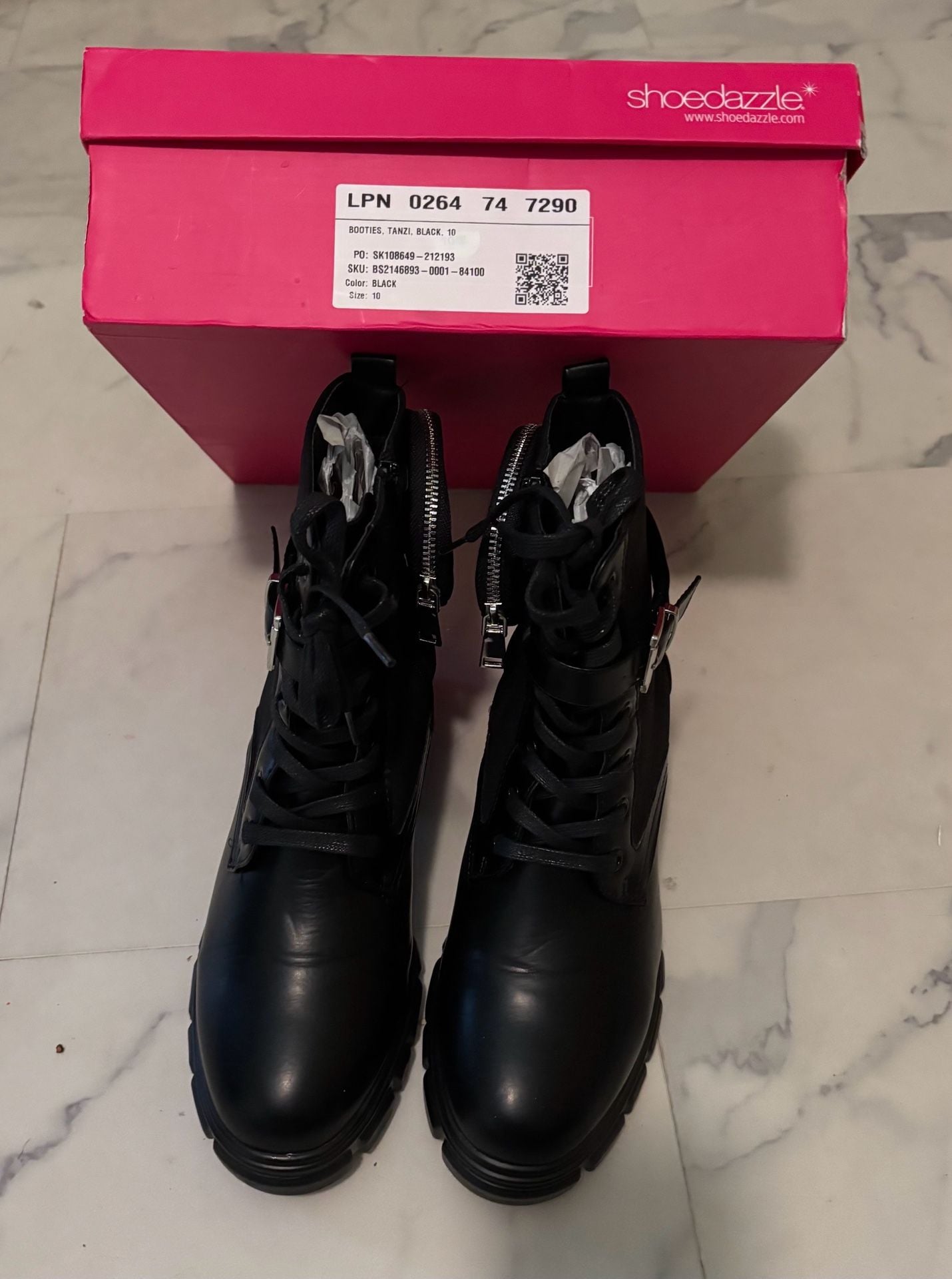Shoe dazzle Combat Boot In Black Mesh size 10 Shoes 2