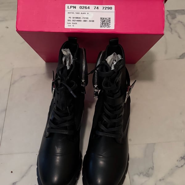 Shoe dazzle Combat Boot In Black Mesh size 10 Shoes