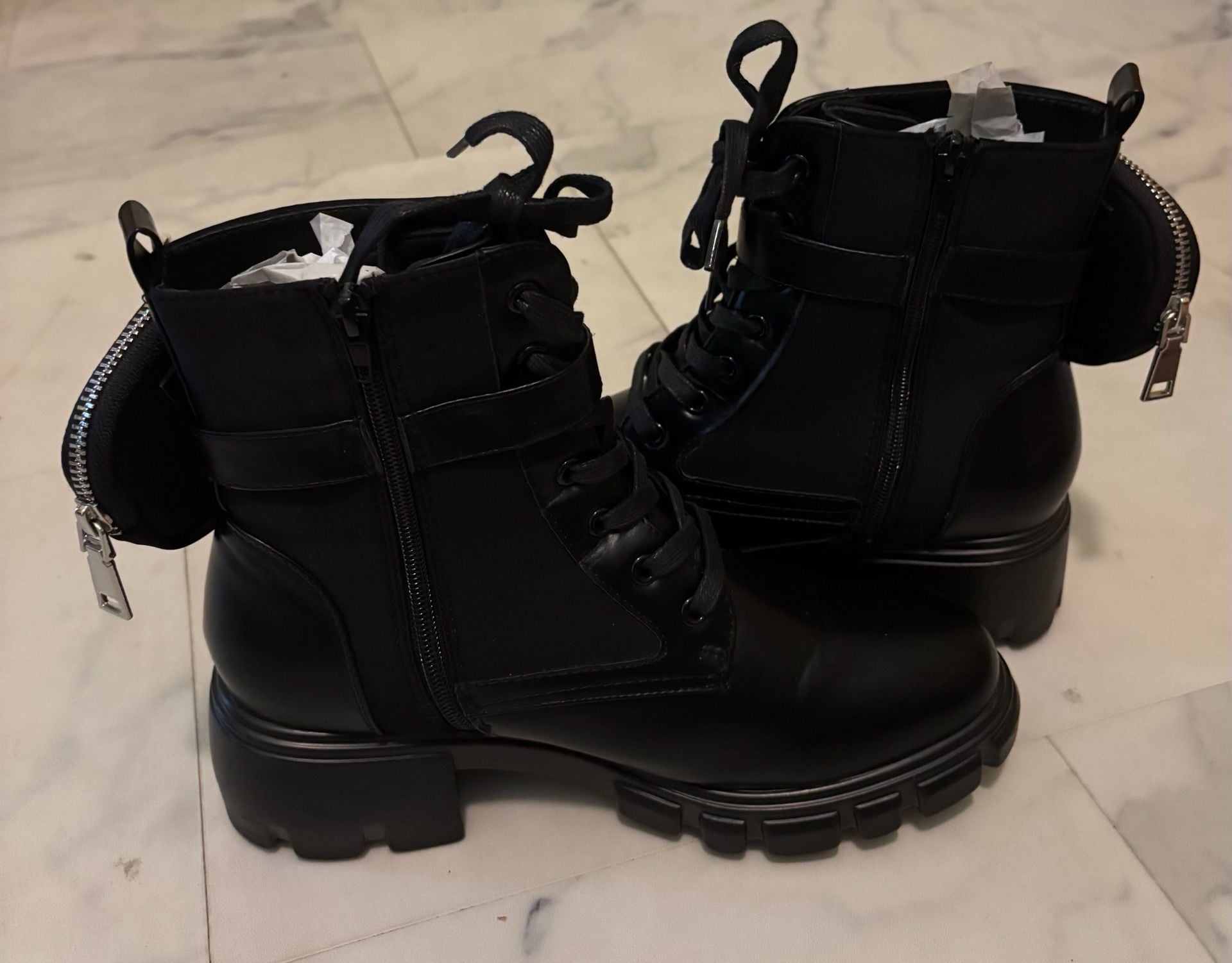 Shoe dazzle Combat Boot In Black Mesh size 10 Shoes 4