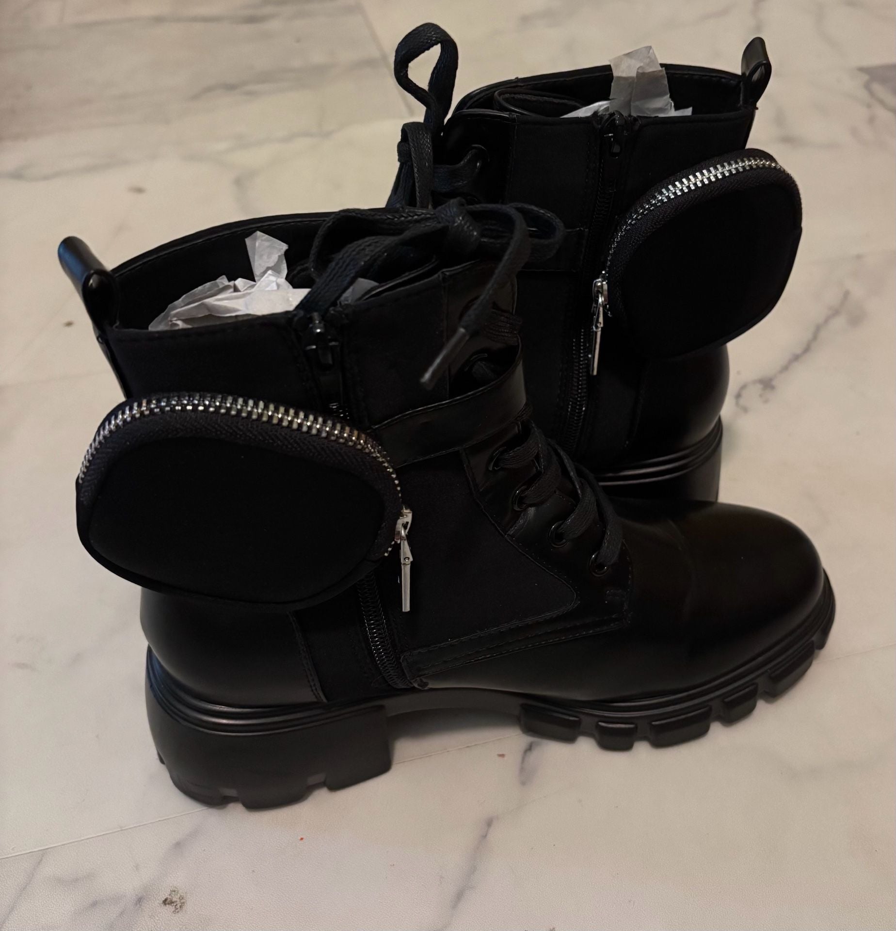 Shoe dazzle Combat Boot In Black Mesh size 10 Shoes 7