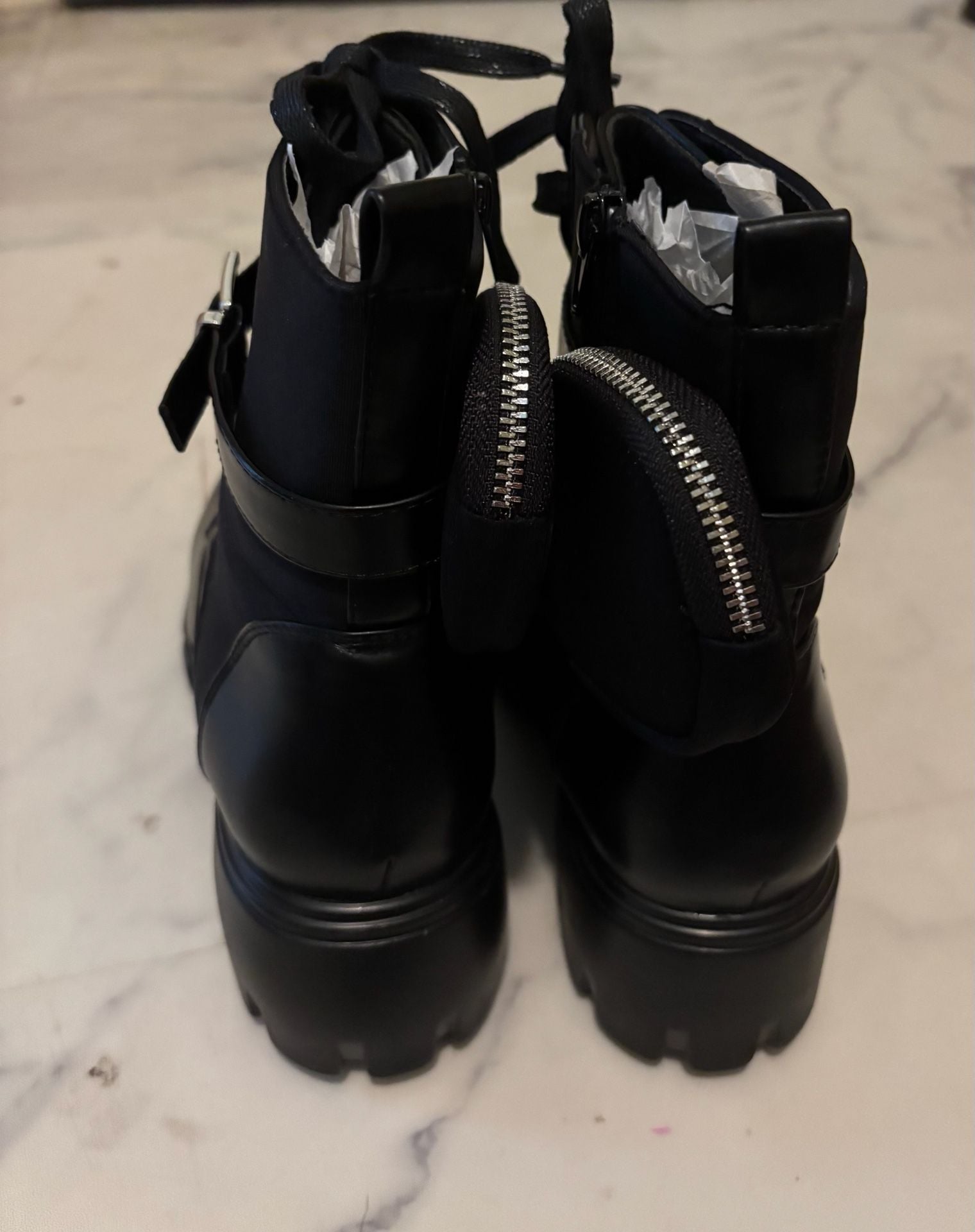 Shoe dazzle Combat Boot In Black Mesh size 10 Shoes 9