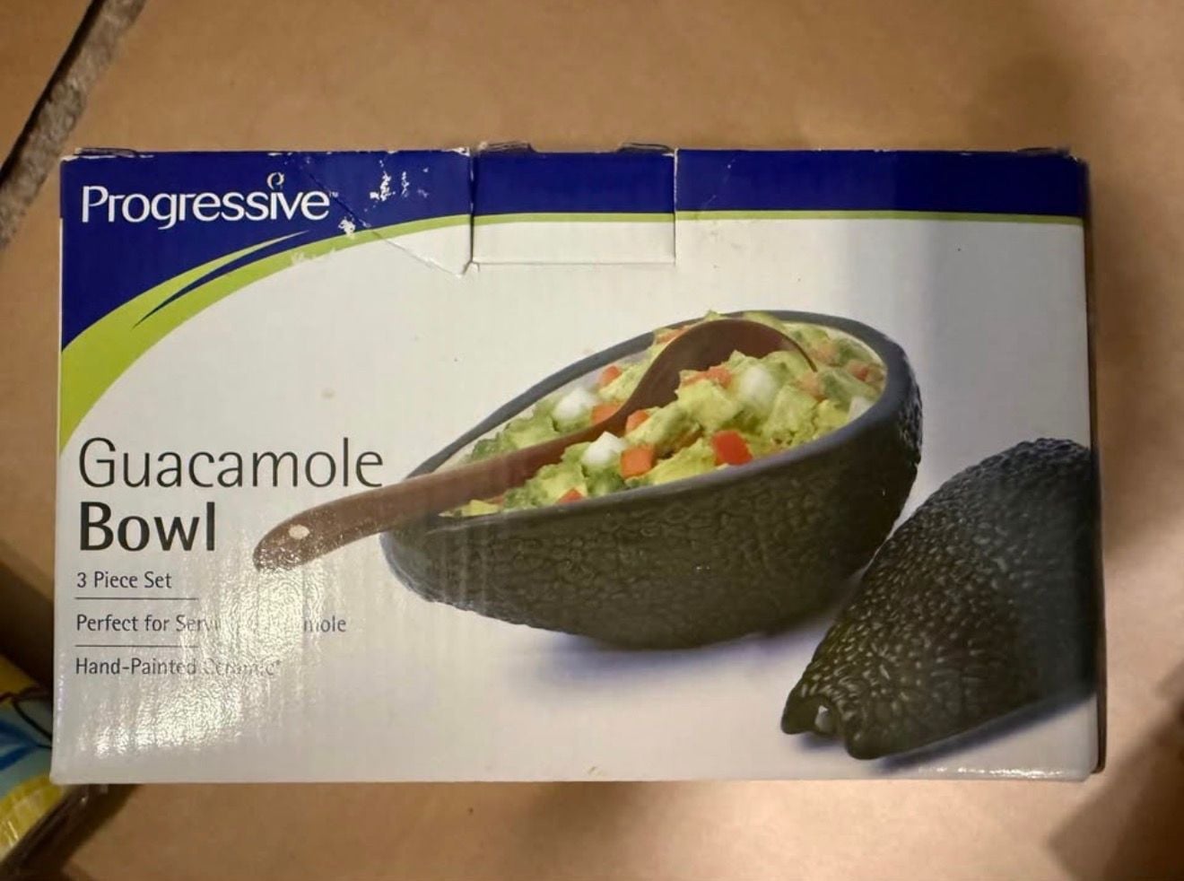 Progressive Guacamole Bowl Set 3-Piece Hand-Painted Ceramic 1