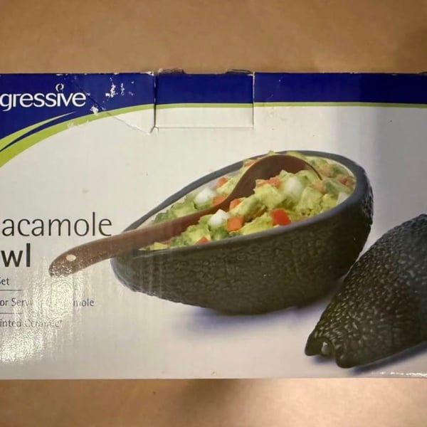 Progressive Guacamole Bowl Set 3-Piece Hand-Painted Ceramic