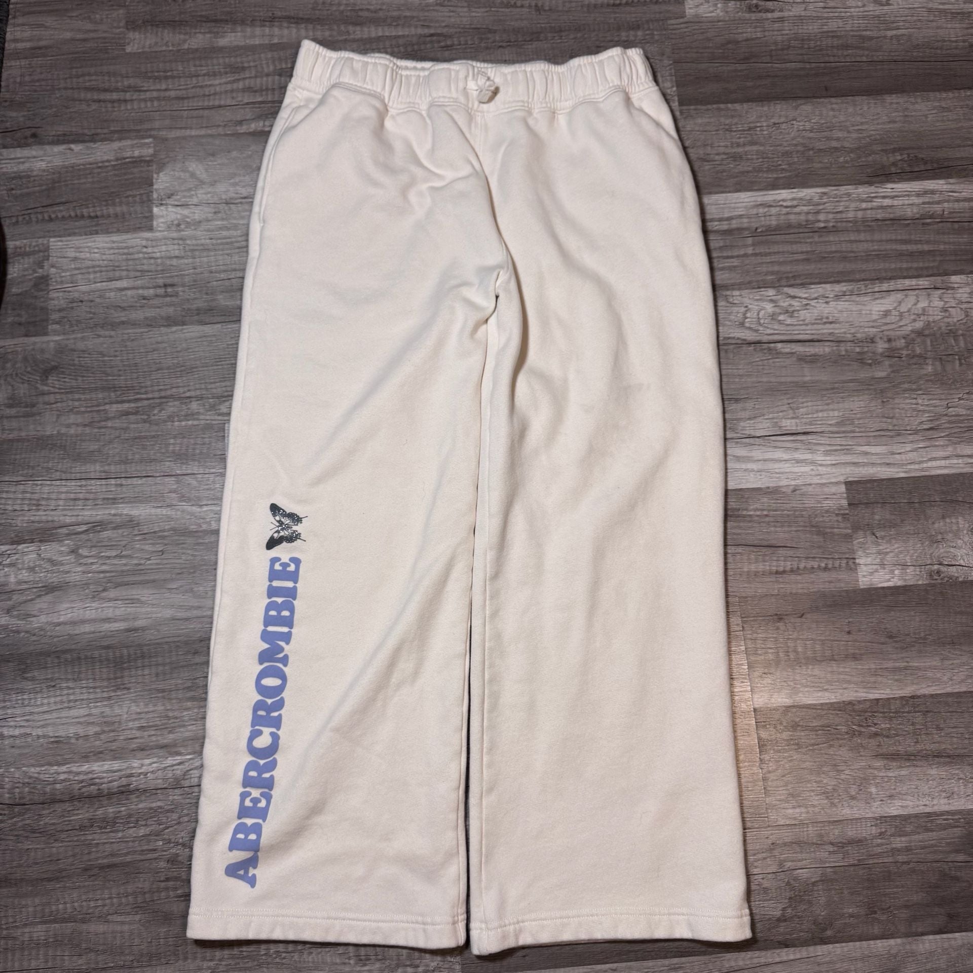 Abercrombie Kids Logo Wide Leg Sweatpants Size 17/18 Short 2