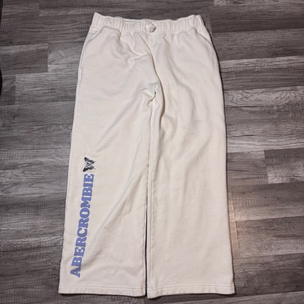 Abercrombie Kids Logo Wide Leg Sweatpants Size 17/18 Short