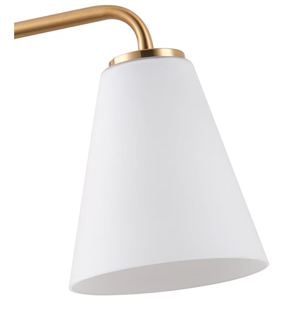 Aiwen 3-Light Brass Bathroom Vanity Light White Cone Glass Shade 8