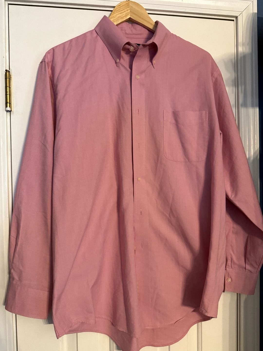 Lands' End Oxford Shirt Size 16-33 Pink Long Sleeve Button Down 4